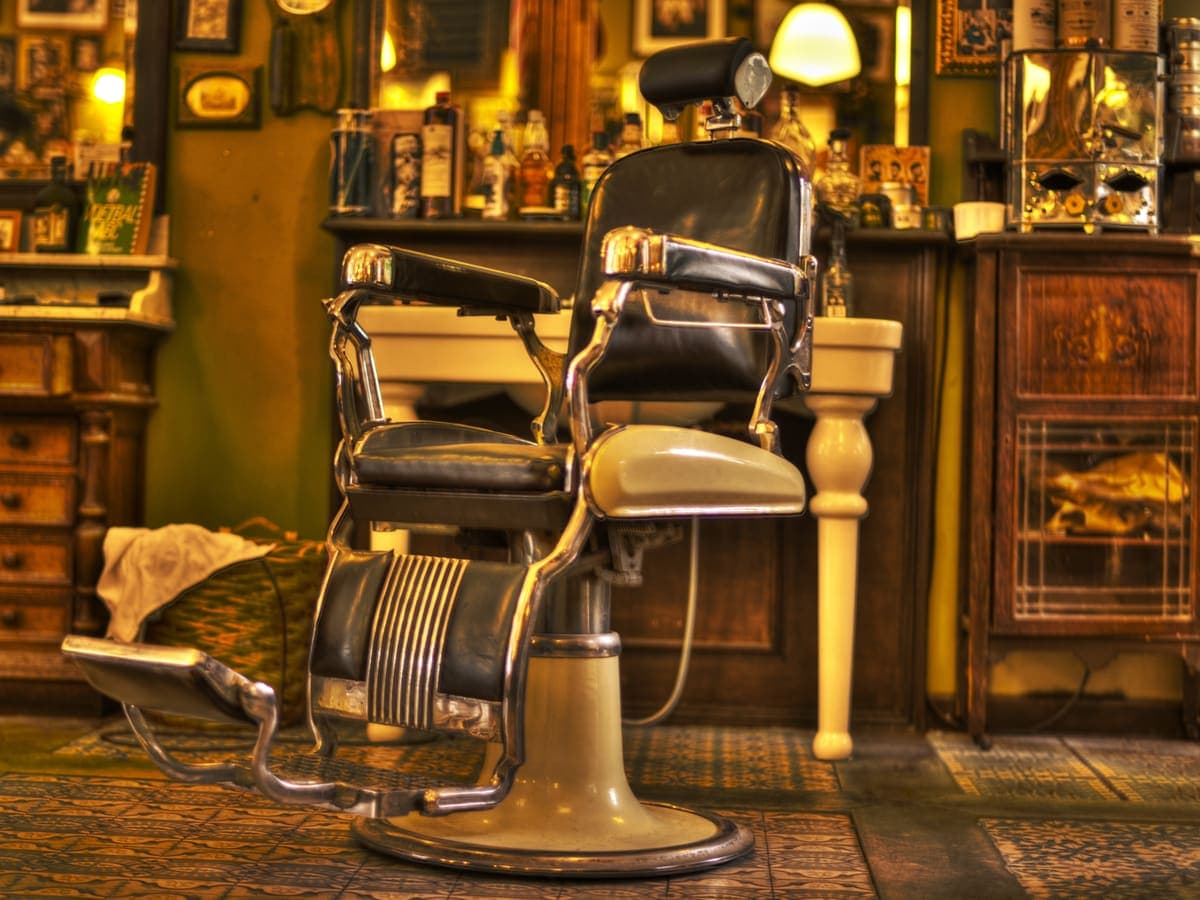 Vintage barbershop chair and classic station